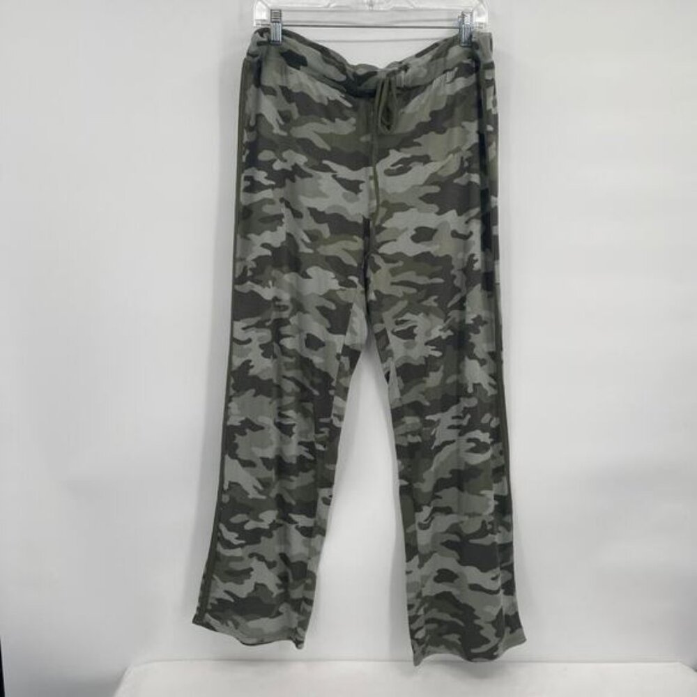 Lucky Brand Camo Print Sleep Pants Lounge Pajamas Tie Elastic Waist Women's XL
